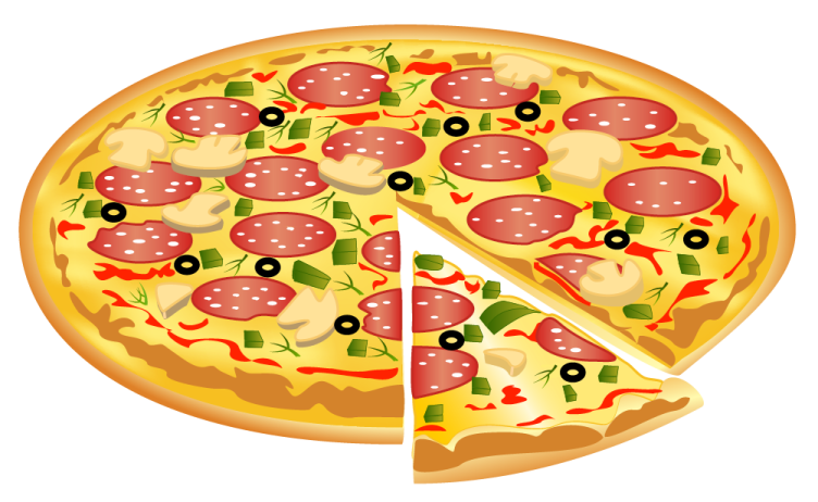 a pizza with a slice missing from it