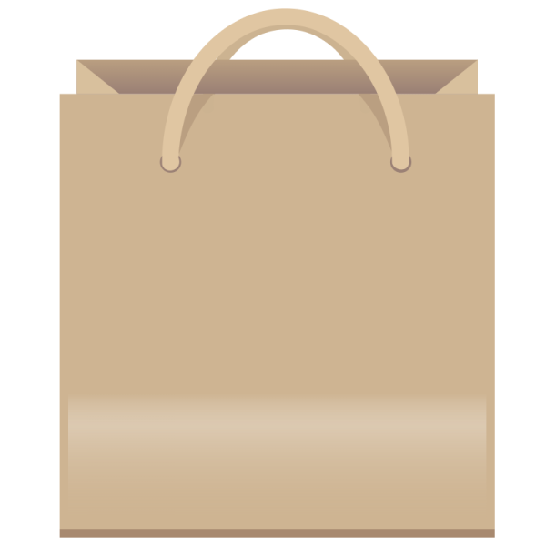 a brown shopping bag