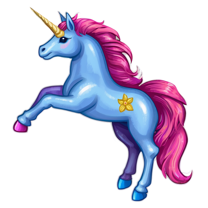 an image of a unicorn with pink hair