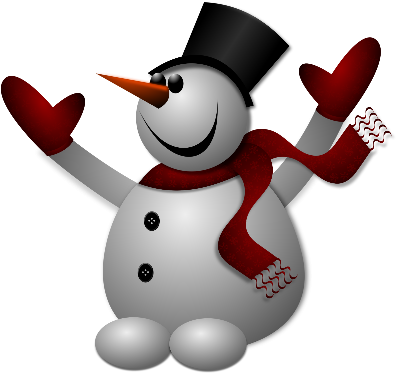 a snowman wearing a top hat and scarf