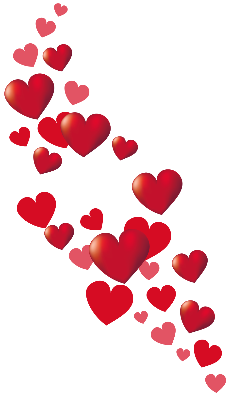 a bunch of red hearts flying in the air