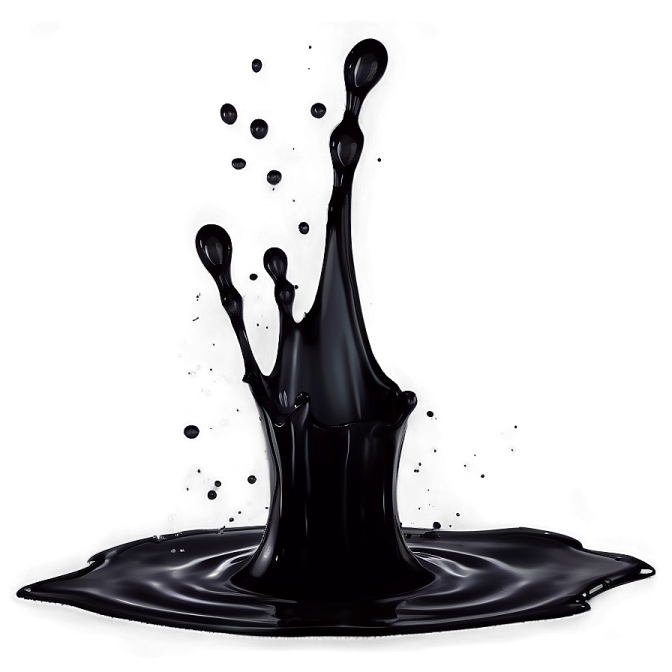 black liquid splash isolated on white background