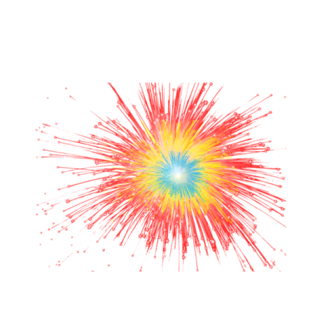a colorful explosion on a white background