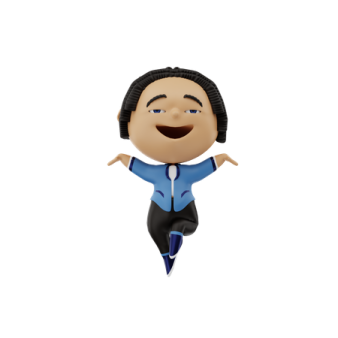 a cartoon figure of a man in a suit and tie