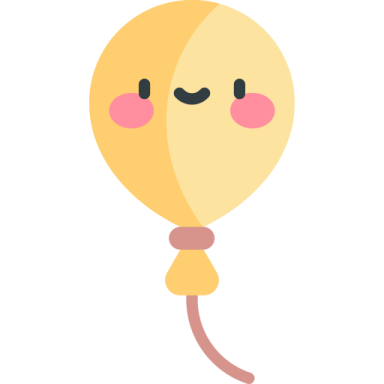 a yellow balloon with a pink nose