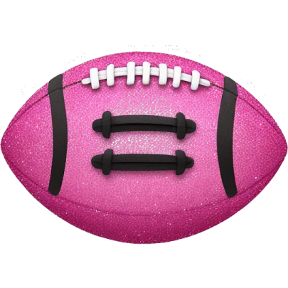 a pink glitter football with white and black trim