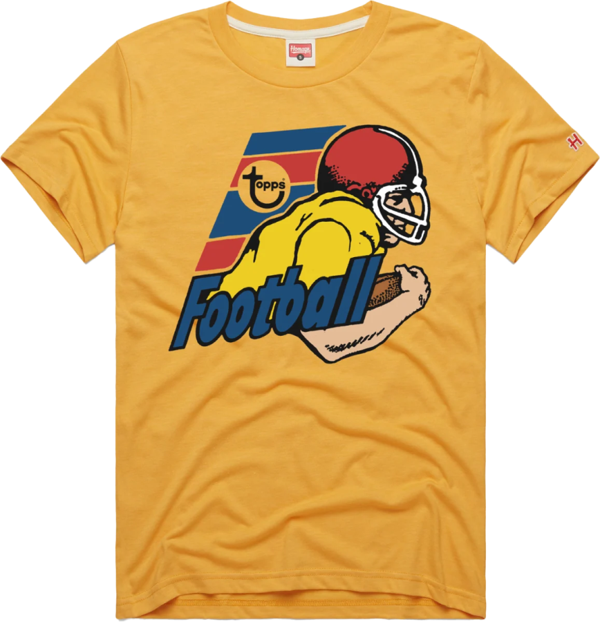 a yellow t - shirt with a football helmet on it