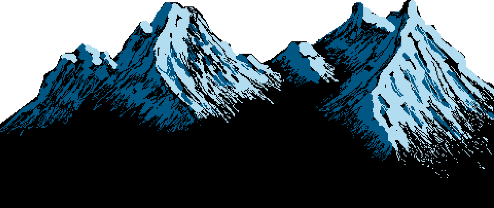 a black and white image of mountains