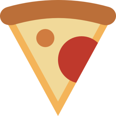 a slice of pizza on a white background