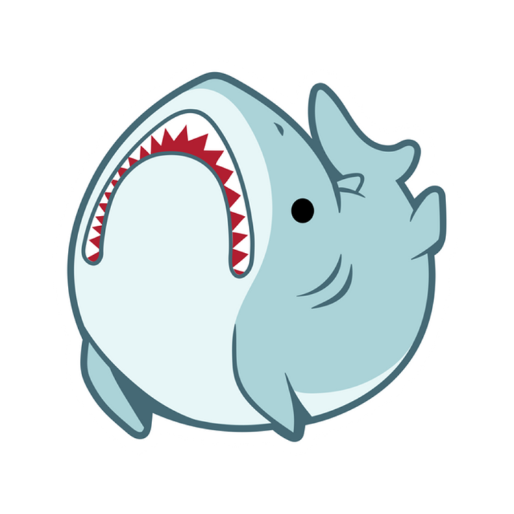 an illustration of a shark with its mouth open