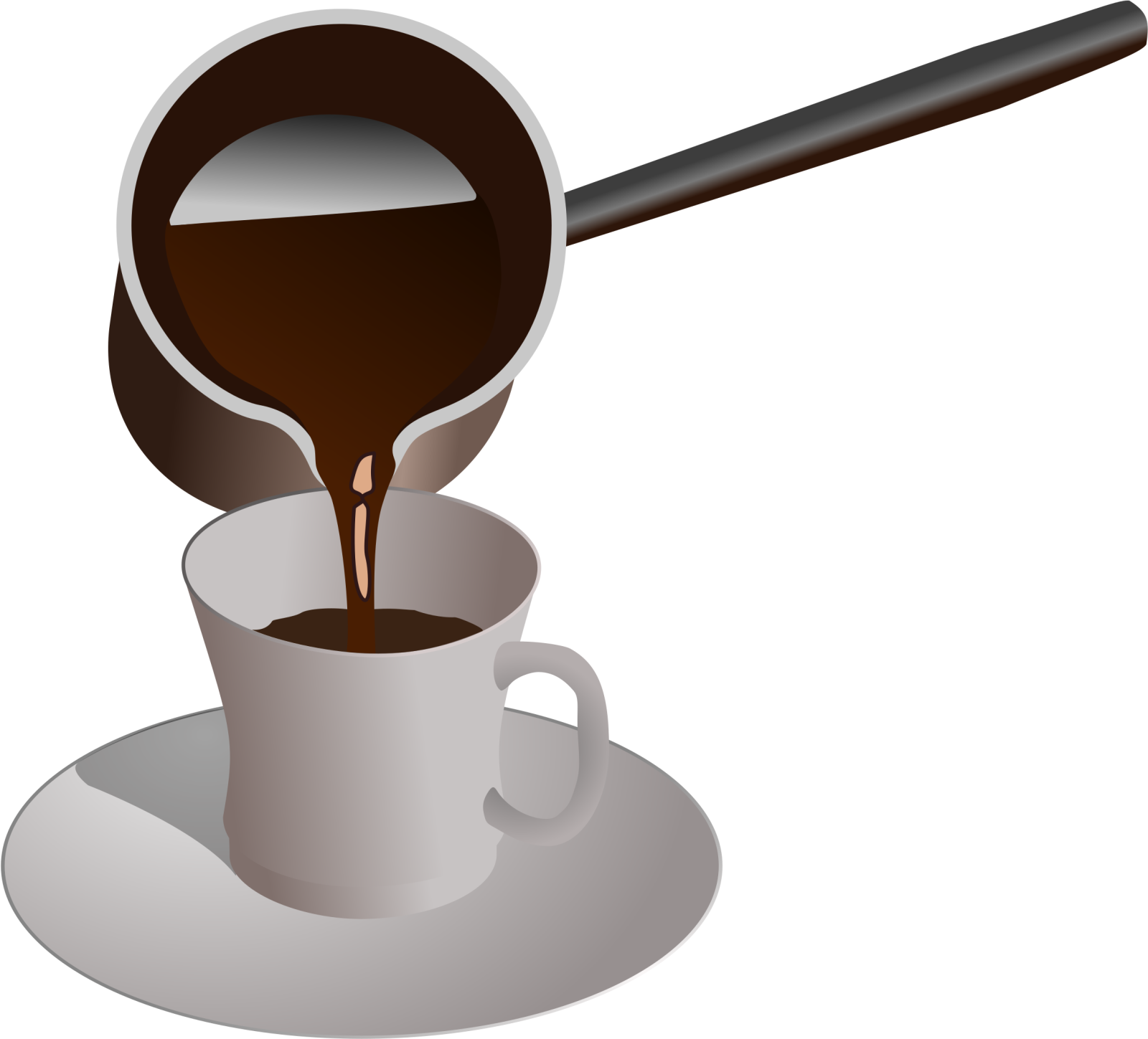 a spoon pouring coffee into a cup