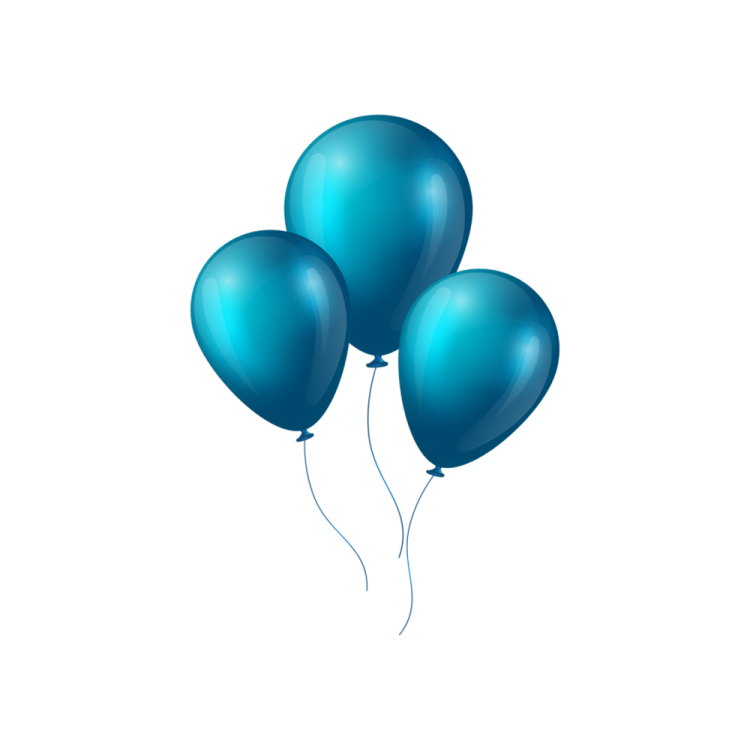 a bunch of blue balloons