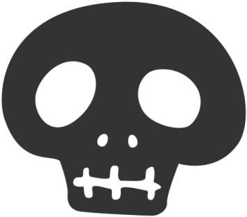 a black and white image of a skull