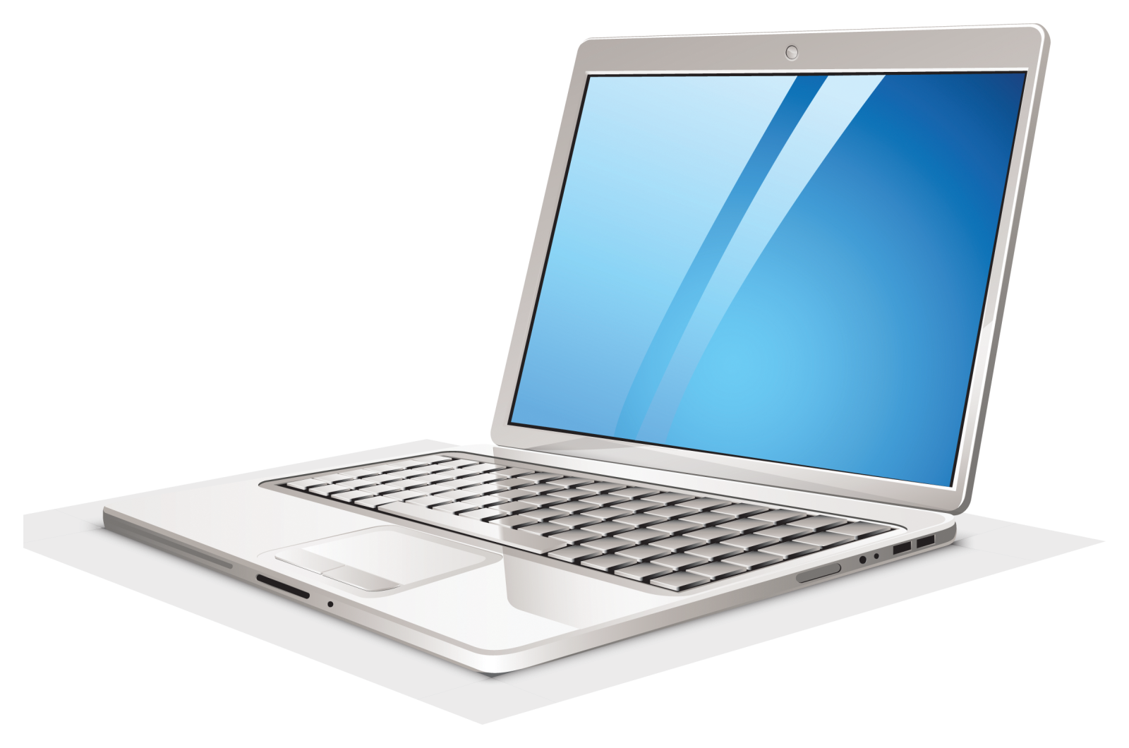 a laptop computer with a blue screen