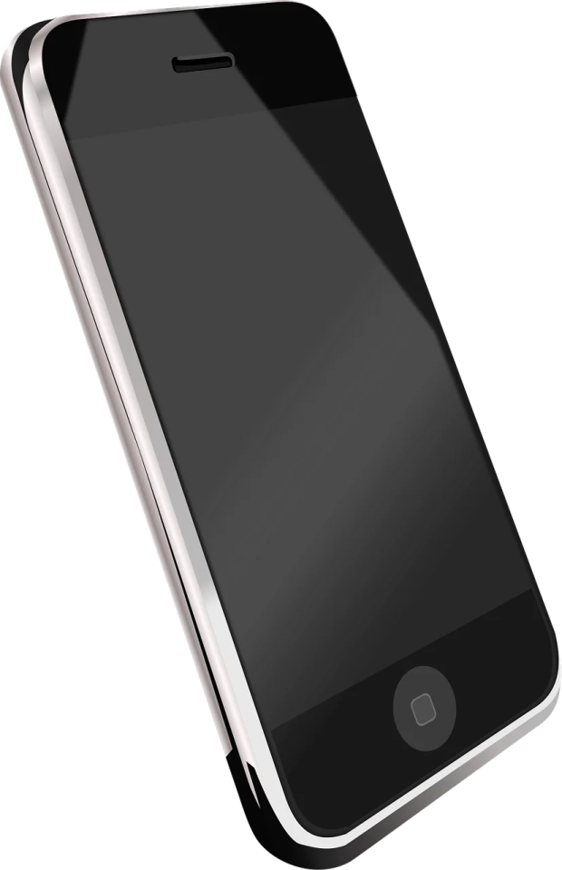 an image of a black and white iphone