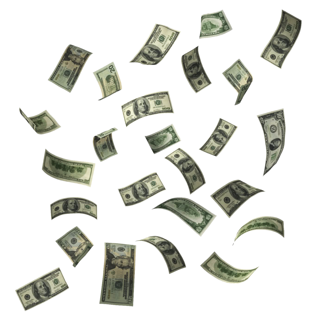 a bunch of money falling from the sky