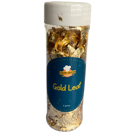 gold leaf in a jar