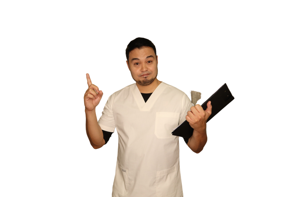 a man wearing a white shirt