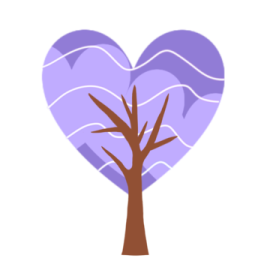 a heart shaped tree with snow on it