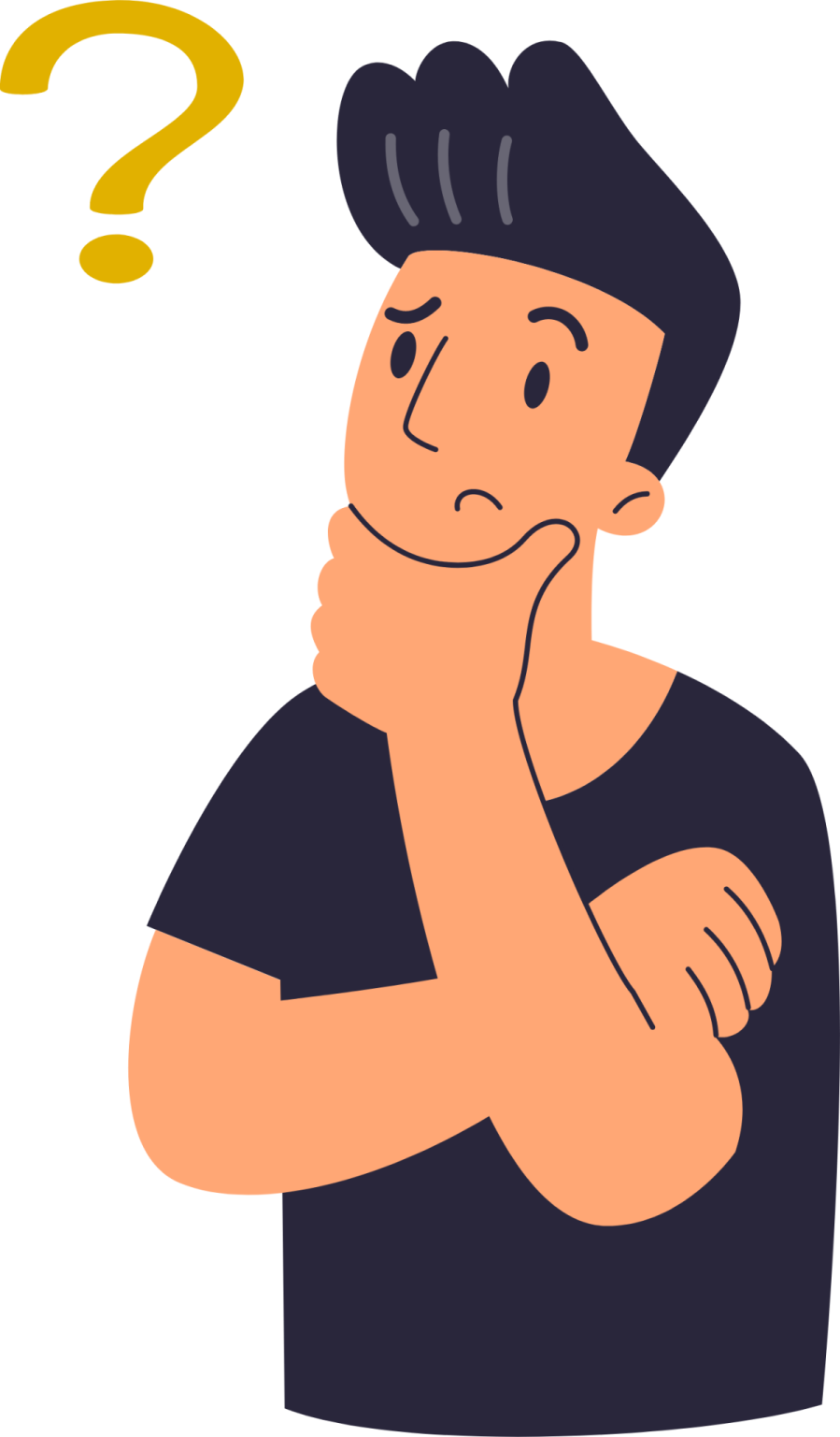 a man thinking with his hand on his chin
