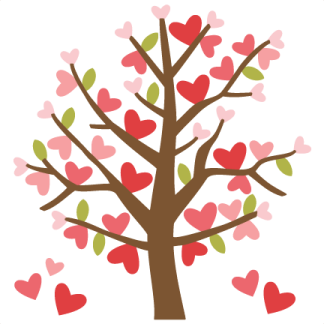 a tree with hearts on it