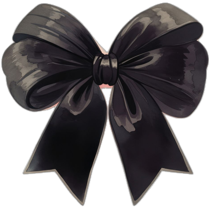 a black bow on a white background