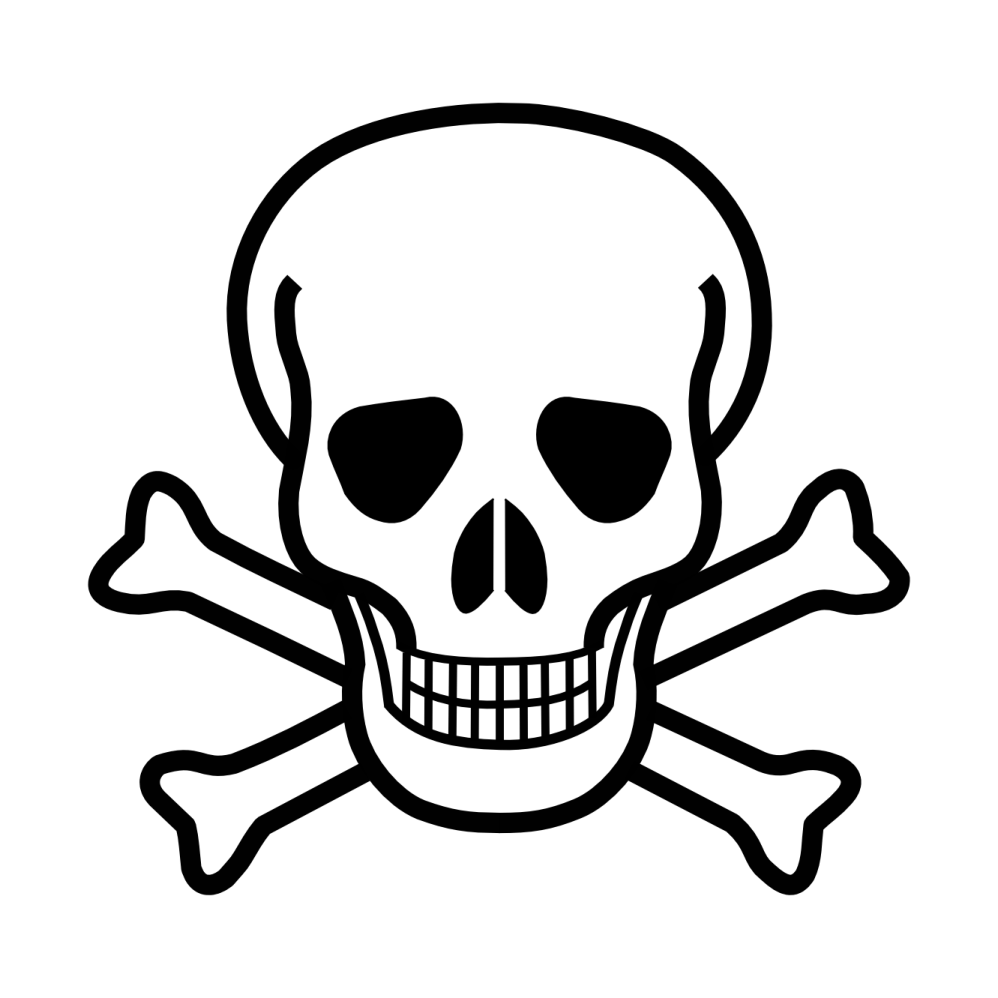a skull and crossbone on a white background