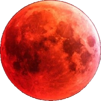 a red full moon on a white background