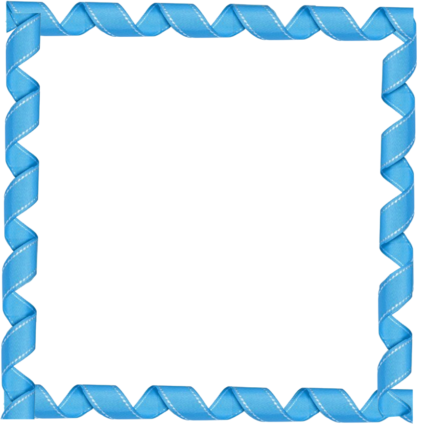 a blue ribbon frame on white background