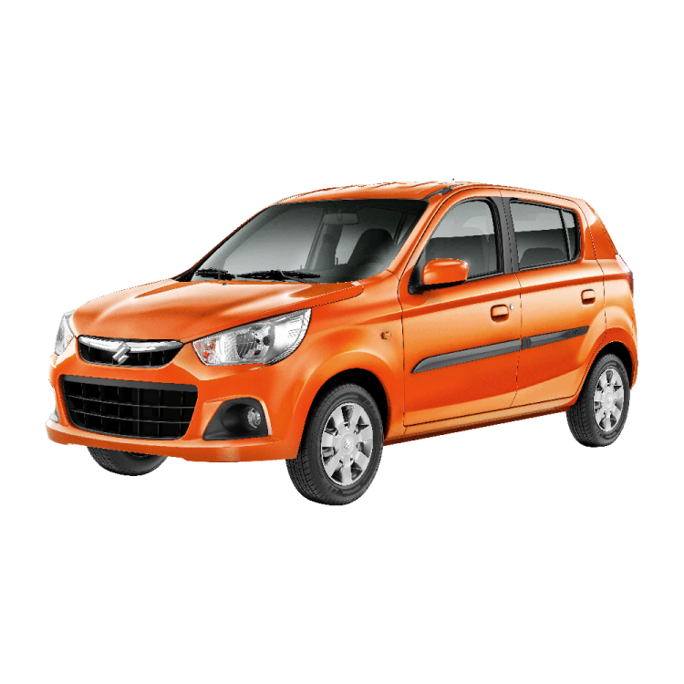 an orange car on a white background
