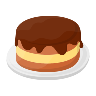 a chocolate covered cake on a white plate