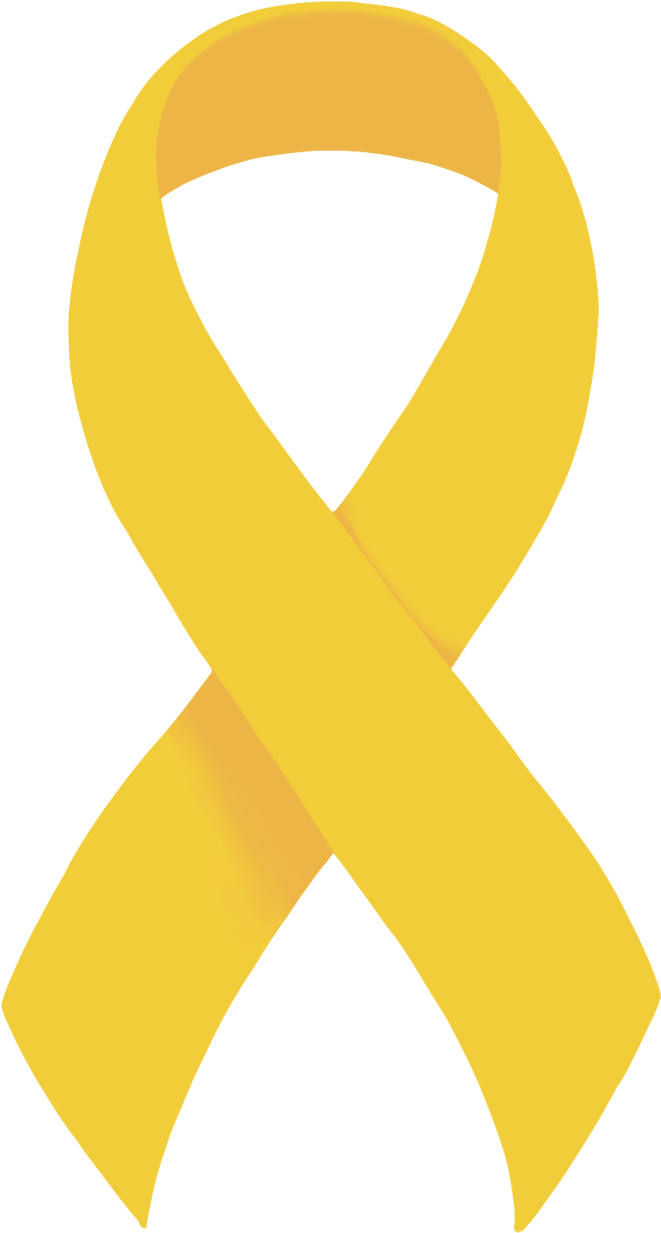 a yellow ribbon on a white background