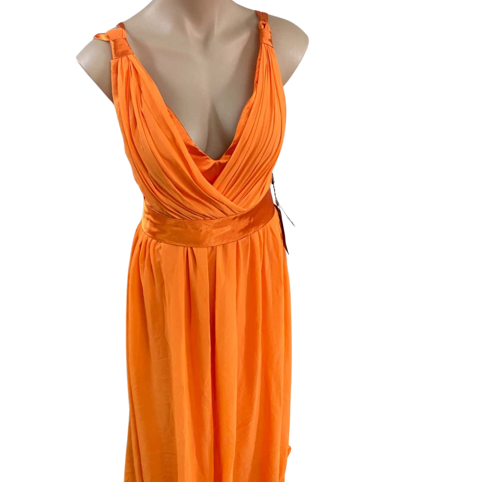 an orange dress on a manne