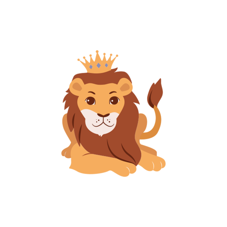 a lion with a crown on its head