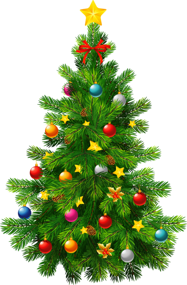 a christmas tree with ornaments and decorations