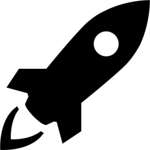 a black and white image of a rocket