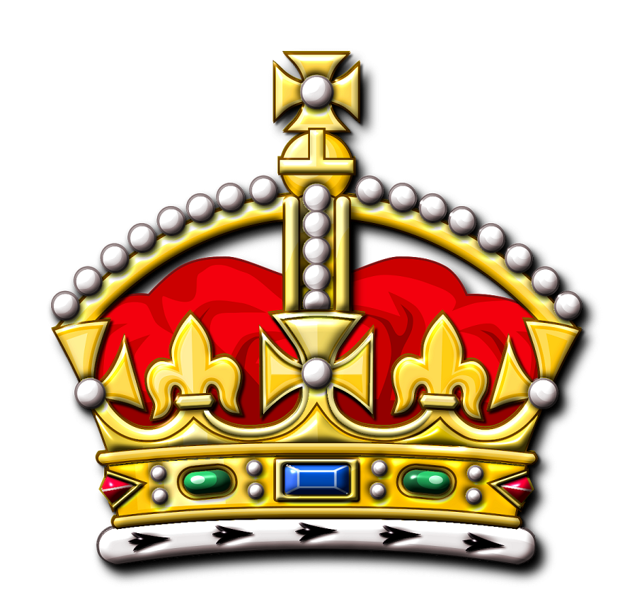 a crown with a red and gold crown on it