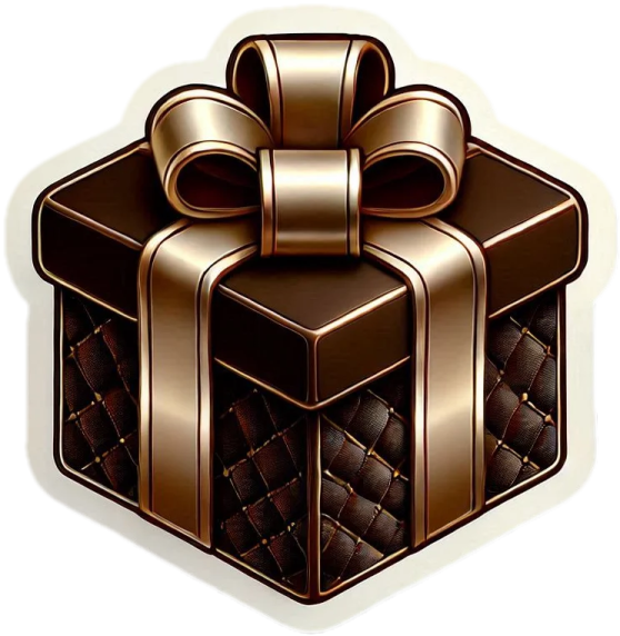 a brown gift box with a bow on it
