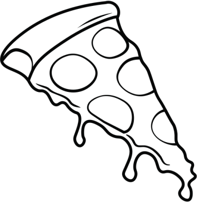 a slice of pizza on a white background