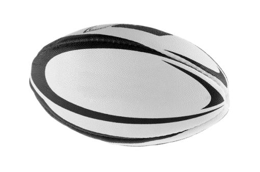 a rugby ball on a white background