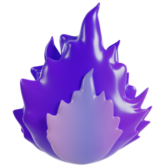 a purple flower on a white background