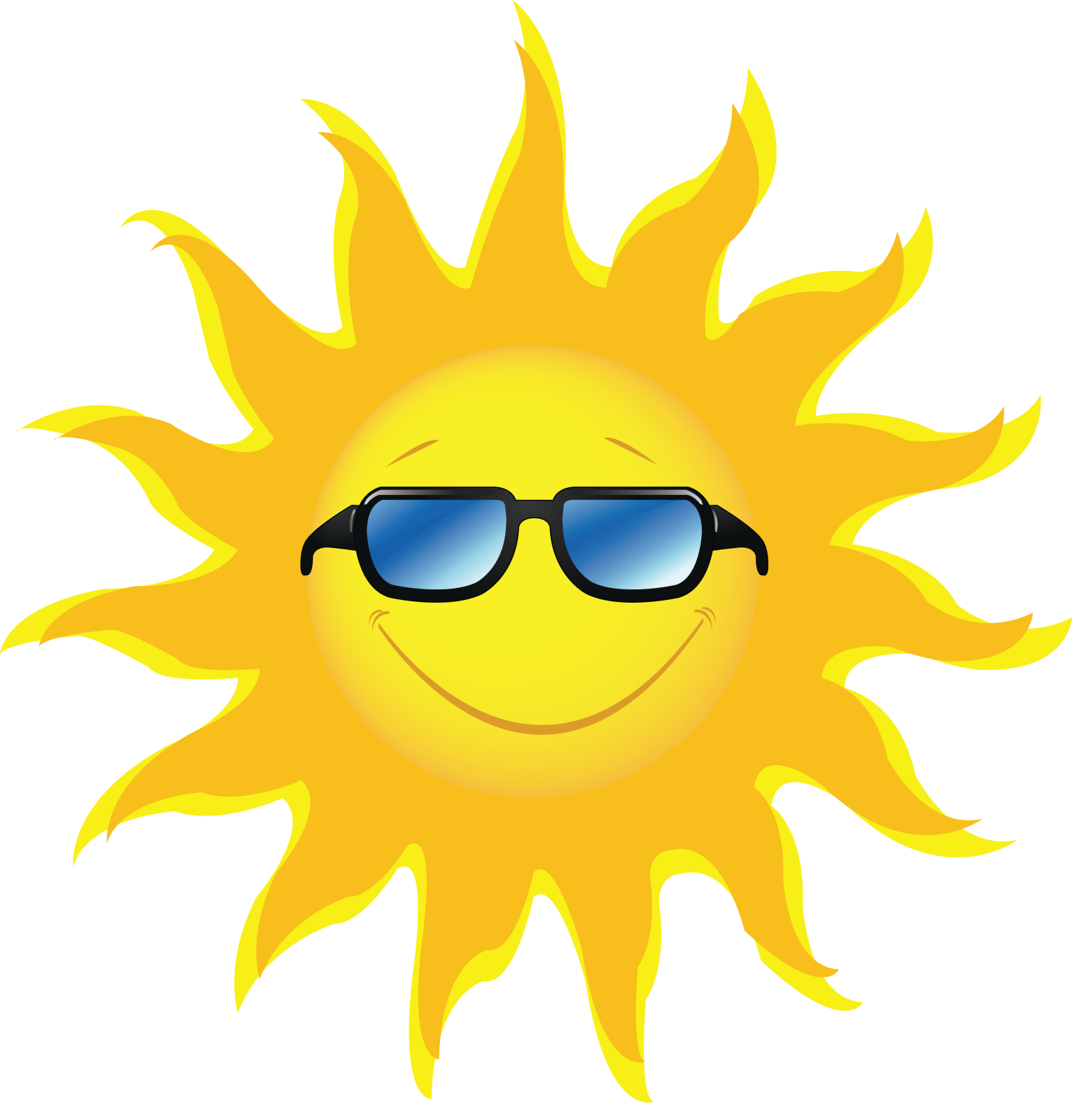 a sun with sunglasses on it