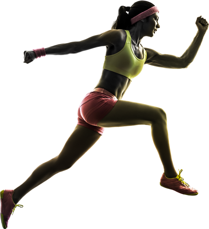 the woman is running