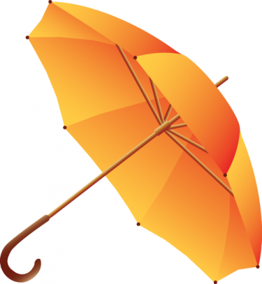 an orange umbrella on a white background
