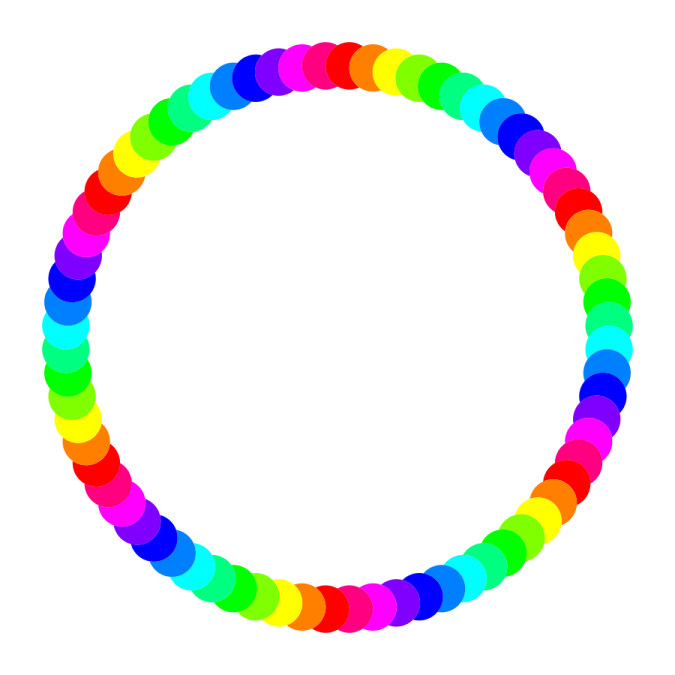 a circle made out of colored circles