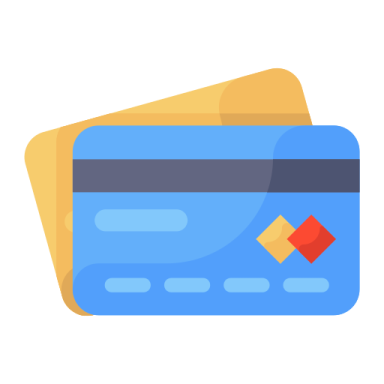 a credit card with an arrow on it