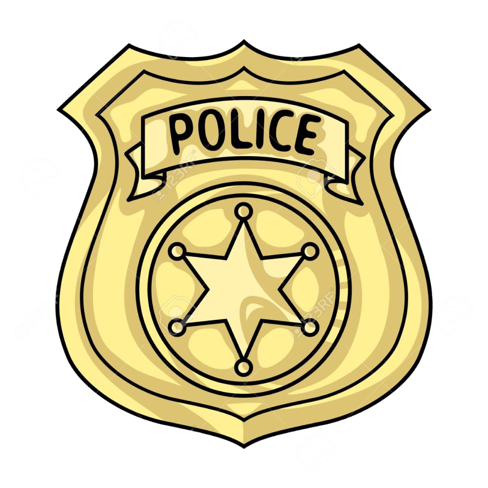 a police badge on a white background