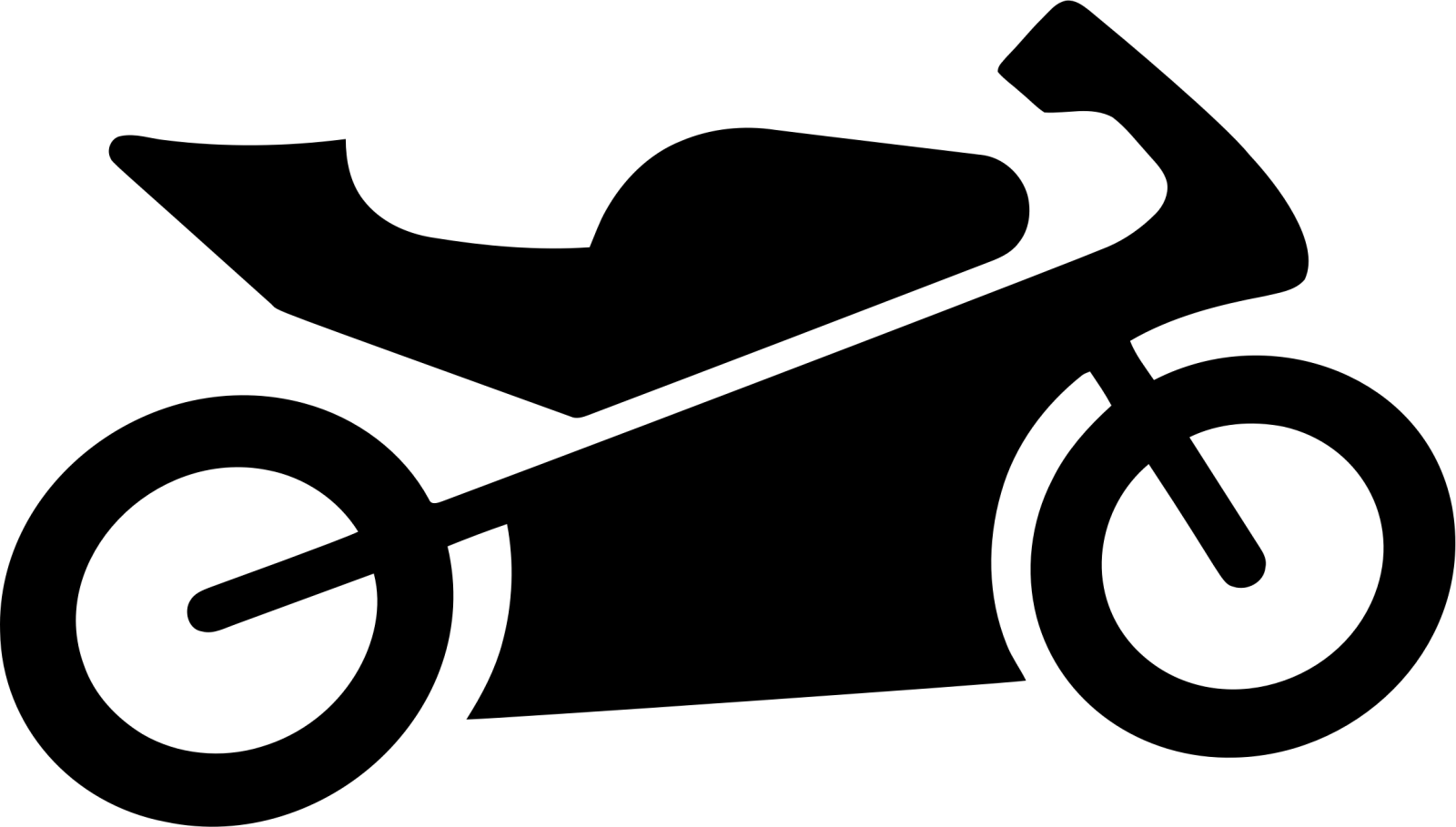 a black and white silhouette of a motorcycle