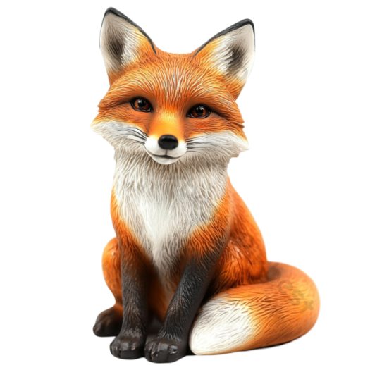 a small fig of a red fox sitting down