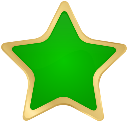 a green star on a white background